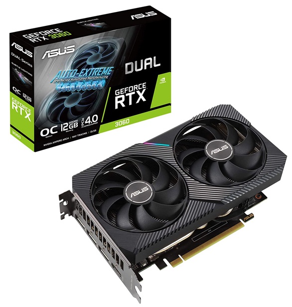 کارت گرافیک ایسوس مدل Dual GeForce RTX 3060 OC Editionحافظه 12 گیگابایت