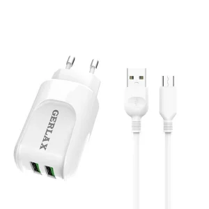 شارژر دیواری جرلاکس مدل GA-05 به همراه کابل تبدیل microUSB