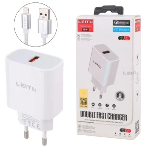 شارژر دیواری 15 وات لیتو LH-16  همراه کابل لایتنینگ