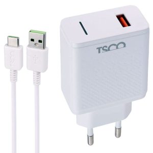 شارژر دیواری 18 وات تسکو مدل TTC 64 به همراه کابل USB-C