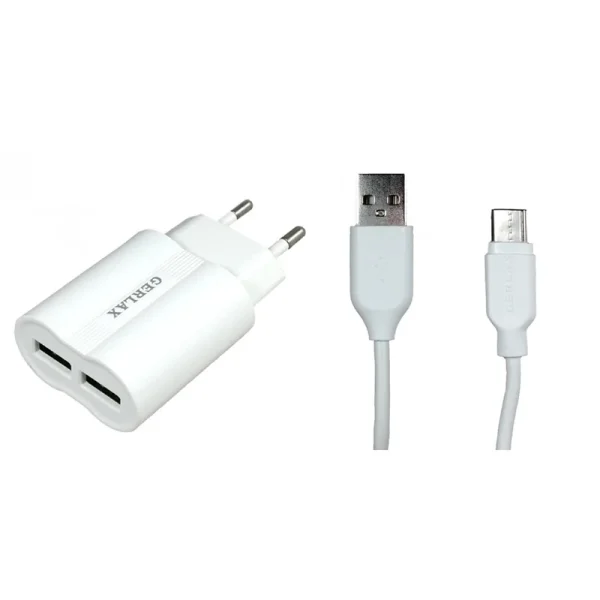 شارژر دیواری جرلاکس مدل GA-06 به همراه کابل تبدیل USB-C