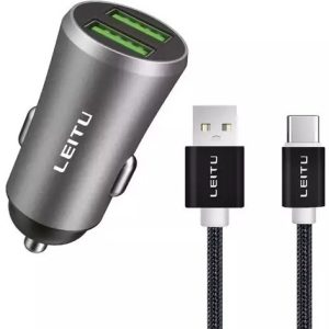 شارژر فندکی لیتو مدل c-c11 به همراه کابل تبدیل USB-C