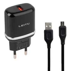 شارژر دیواری 18 وات لیتو مدل LH-26 به همراه کابل تبدیل microUSB