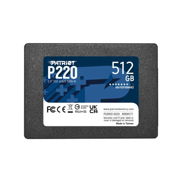 ssd اینترنال SATA برند پتریوت مدل P220 ظرفیت 512 گیگابایت