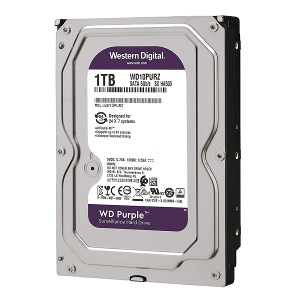 هارددیسک اینترنال وسترن دیجیتال مدل Purple WD10PURZ ظرفیت 1 ترابایت