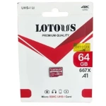 کارت حافظه لوتوس مدل microSDXC کلاس 667X/A1 ظرفیت 64 گیگابایت